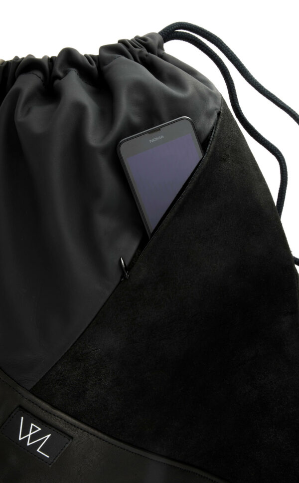 Turnbeutel | Leder | schwarz | Wunschleder