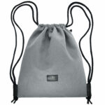 Stoffturnbeutel grau Gymbag Rucksack | Wunschleder