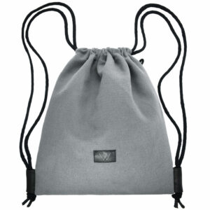 Stoffturnbeutel grau Gymbag Rucksack | Wunschleder