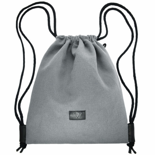 Stoffturnbeutel grau Gymbag Rucksack | Wunschleder
