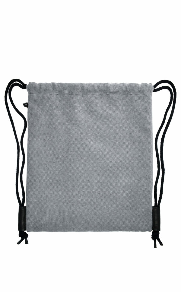 Stoffturnbeutel grau Gymbag Rucksack | Wunschleder