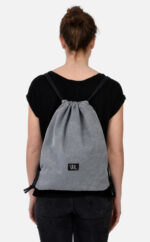 Stoffturnbeutel grau Gymbag Rucksack | Wunschleder