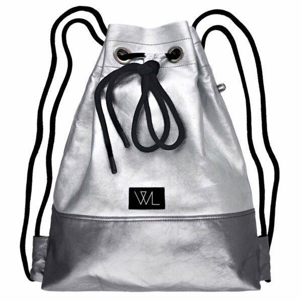 Luxus | Turnbeutel | silber | Wunschleder