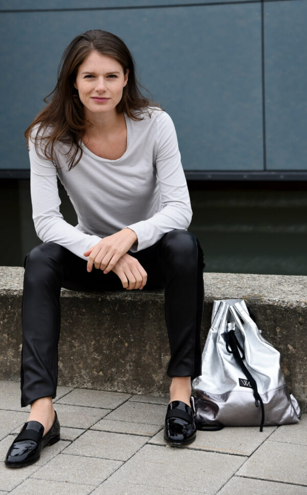 Luxus | Turnbeutel | silber | Wunschleder