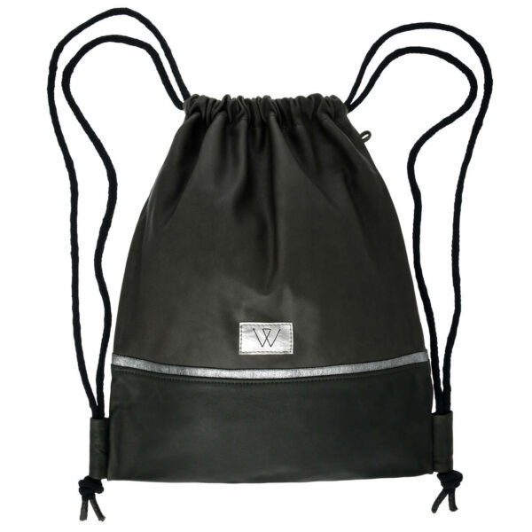 Lederturnbeutel | Grau | Schwarz | Wunschleder