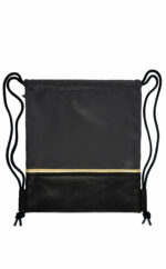 Turnbeutel | Leder | dunkelgrau | schwarz | Gold | Wunschleder