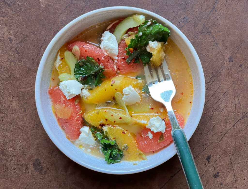 Zitrussalat, Flowesprouts, italienische Vorspeise