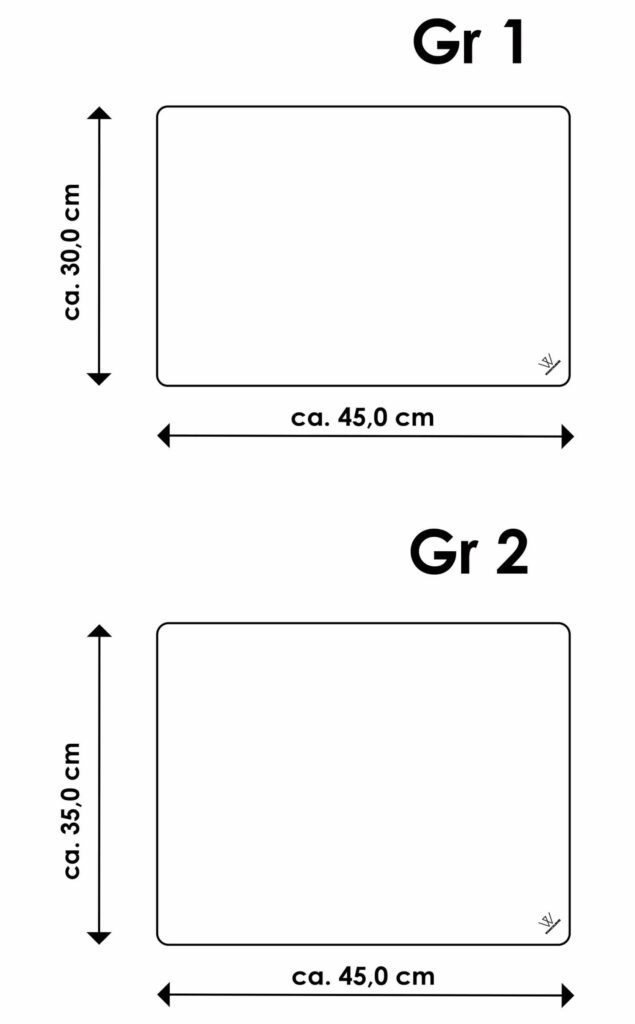 Maße Tischset, Größen rechteckiges Ledertischset, Wunschleder
