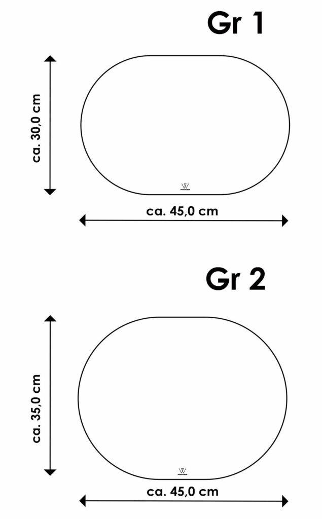 Maße ovales Ledertischset, Größen Tischset, Wunschleder