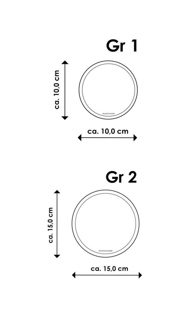 Runde Untersetzer Maße, Wunschleder