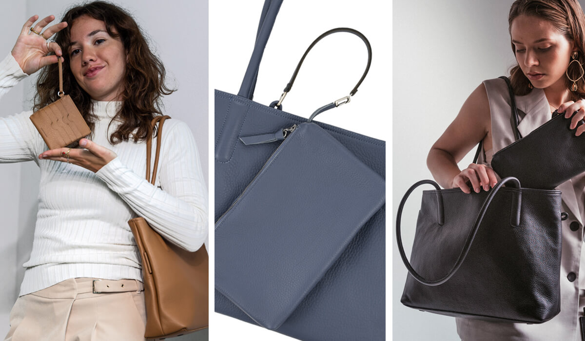 Komplettiere die Tasche mit einem Etui