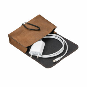 Netzteil Aufbewahrungtasche Leder | Ladekabel Tasche Vintage-Leder | Transporttasche Netzteil | Wunschleder