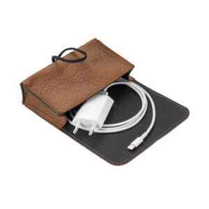 Netzteil Tasche Leder | Ladekabel Tasche Rindleder | Wunschleder