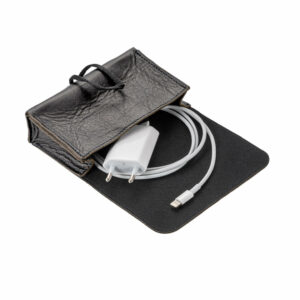 Netzteil Tasche Leder | Ladekabel Tasche Rindleder | Wunschleder