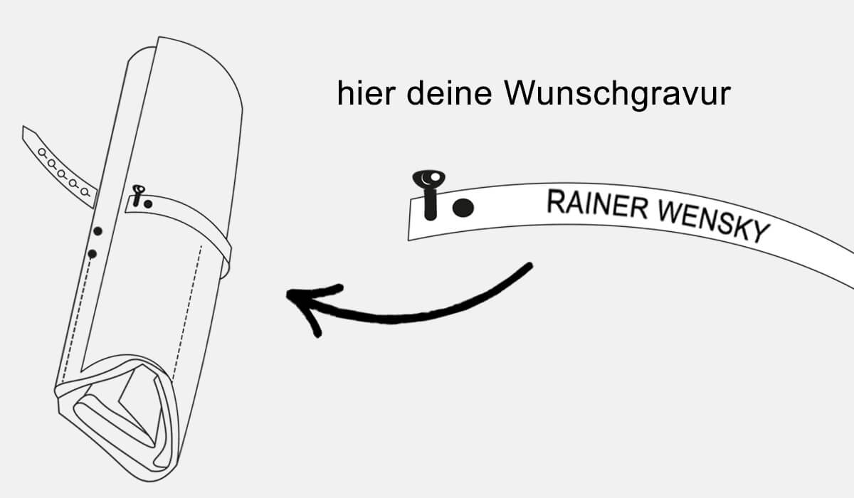 Wähle eine persönliche Gravur für den Gurt