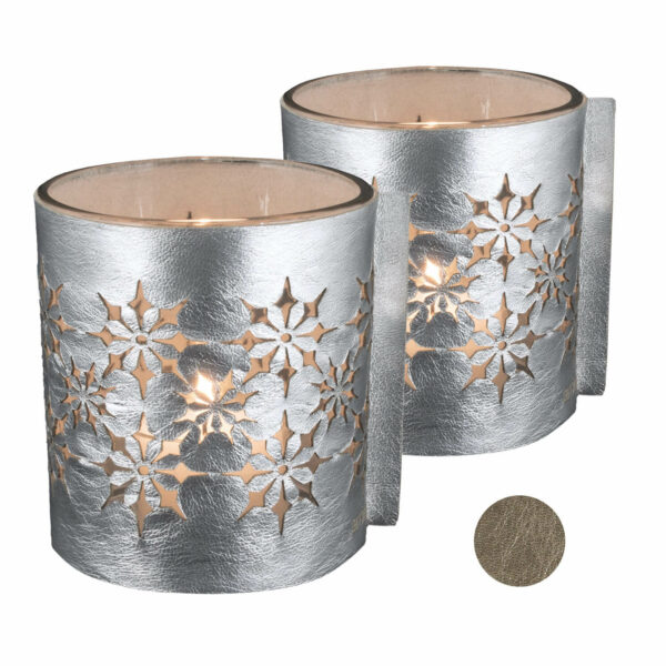 Windlicht | Windlichtglas | Gold Silber | Wunschleder