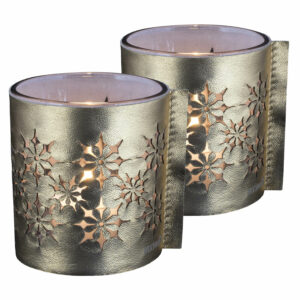 Windlicht | Windlichtglas | Gold Silber | Wunschleder