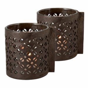 Windlicht | Leder | Bio-Pferdeleder | 2 Stück | Wunschleder