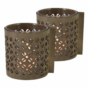 Windlicht | Leder | Bio-Pferdeleder | 2 Stück | Wunschleder