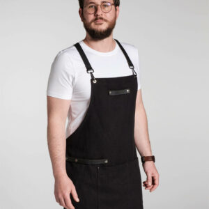 Kochschürze | Baumwolle | Canvas | braun, schwarz | robust, strapazierfähig | Wunschleder