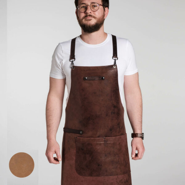 Schürze Echtleder | Leder | braun | cognac | Pferdeleder | Wunschleder
