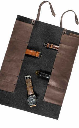 Uhrentasche Rindleder, Uhrenrolltasche Leder, Uhrenetui Rindleder | Wunschleder