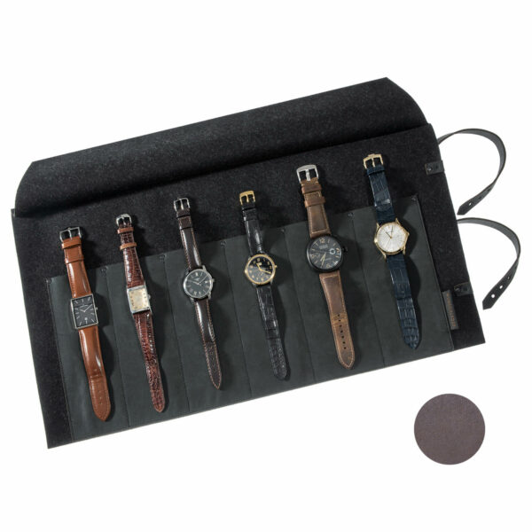 Uhrenrolltasche Rindleder, Uhrentasche Leder, Uhrenetui Leder | Wunschleder
