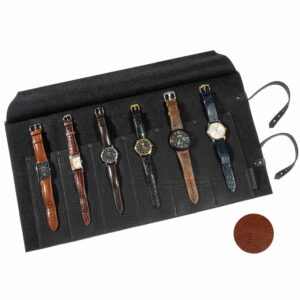 Uhrenrolltasche echtes Leder, Uhrentasche Rindleder, Uhrenetui Leder | Wunschleder
