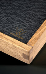 Serviertablett Holz | Serviertablett Leder | Dekotablett | Wunschleder