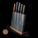 Messerblock Leder-Stahl | Messerblock ohne Messer | Messeraufbewahrung | magnetischer Messerblock | Wunschleder