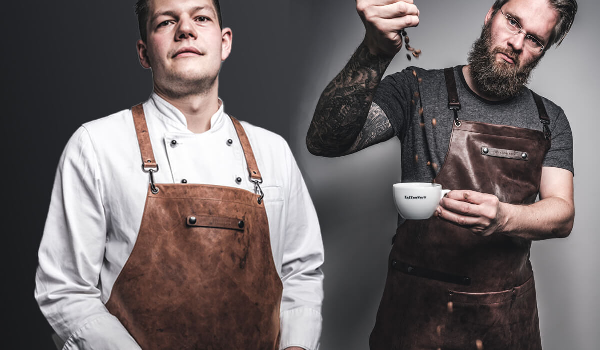 Handgefertigte Schürze aus Bio-Leder