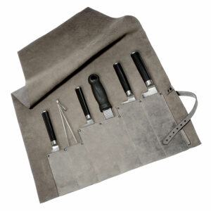 Messertasche | Leder | Öko-Pferdeleder | Blattwerk | 6 Köcher | Wunschleder