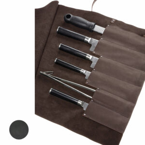 Messertasche | Leder | Kochmesser | Rindleder | 6 Köcher | Wunschleder