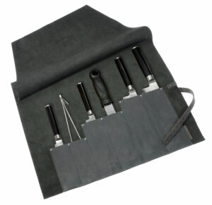 Messertasche | Leder | Kochmesser | Rindleder | 6 Köcher | Wunschleder