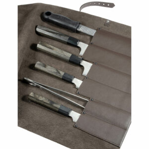 Messerrolle 6 Messer | Messertasche Rindleder| Leder Rolltasche personalisierbar | Wunschleder
