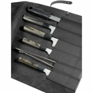 Messerrolle 6 Messer | Messertasche Rindleder| Leder Rolltasche personalisierbar | Wunschleder