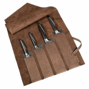 Messerrolle Kochmesser vintage Leder, braun, grau, cognac | Wunschleder