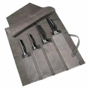 Messerrolle Kochmesser vintage Leder, braun, grau, cognac | Wunschleder