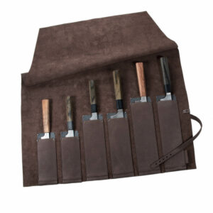 Rolltasche Rindleder Küchenmesser, schwarz | Wunschleder