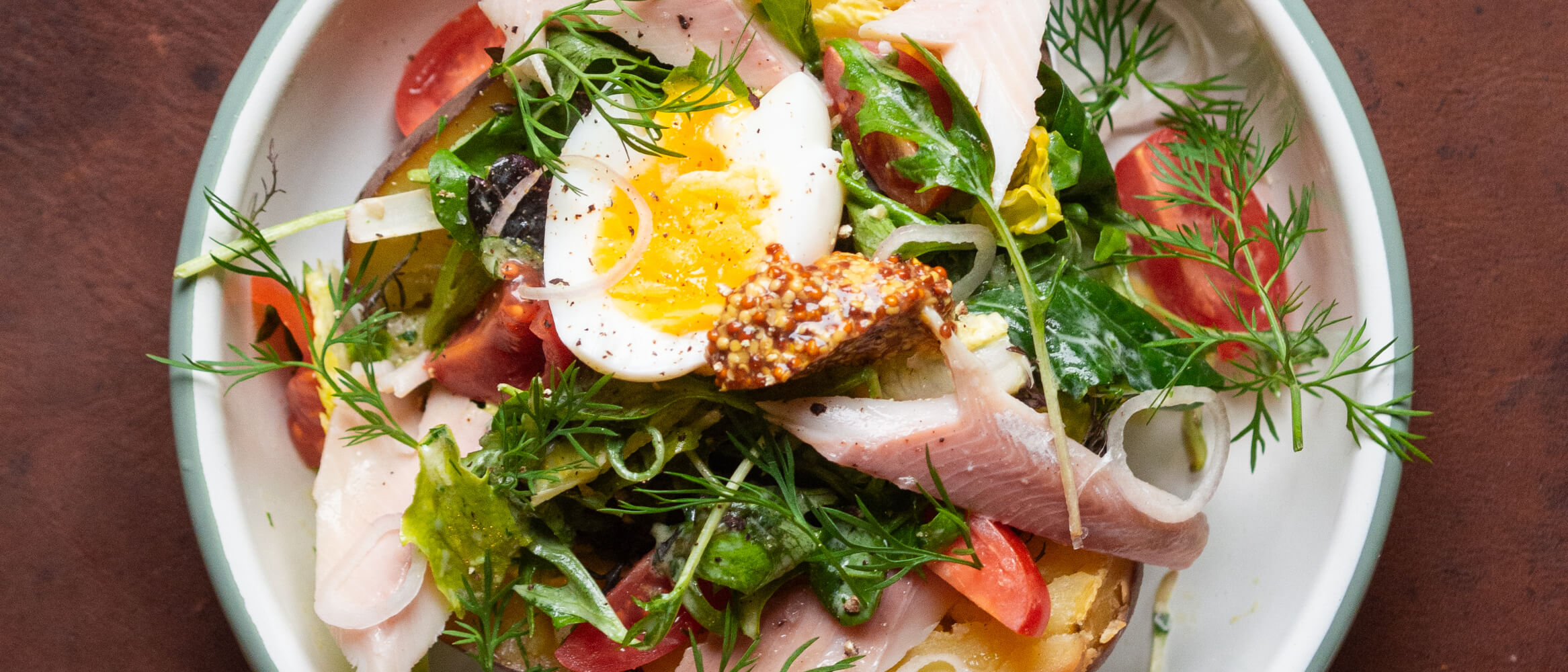 Salat Niçoise, Sommer, Nizza, Frankreich, Senf