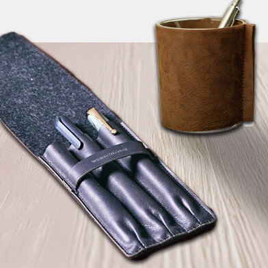 Edle Stiftehalter aus Leder