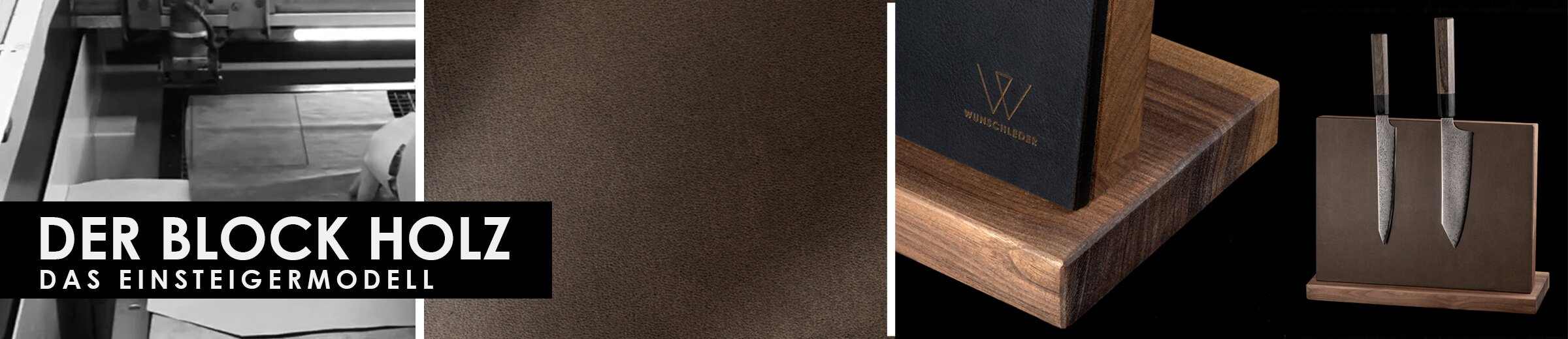 Messerblock Holz, Magnetischer Messerblock, Messeraufbewahrung, Wunschleder