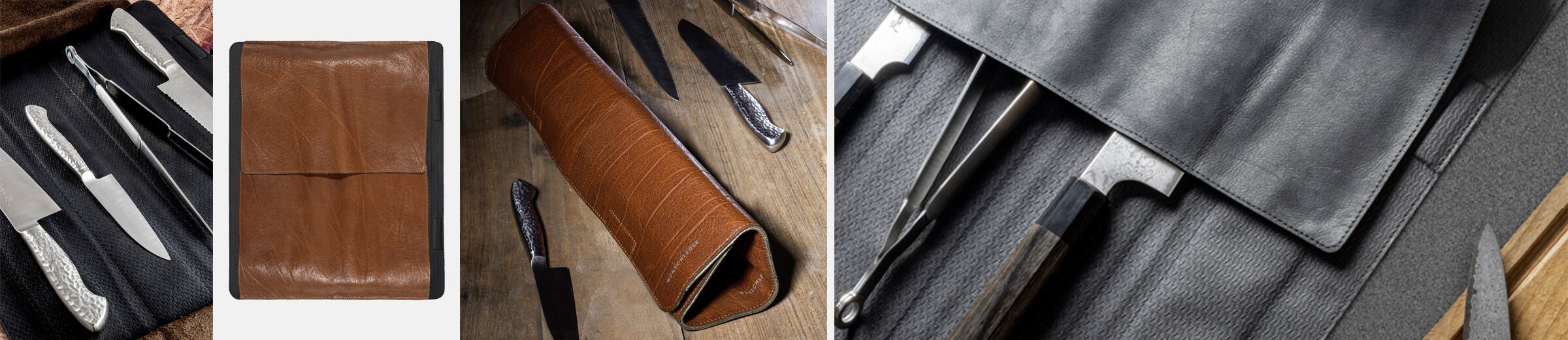 Rolltasche, Rolltasche Leder, Rolltasche für Messer, Rolltasche Küchenmesser, Messertasche Kochmesser, Wunschleder